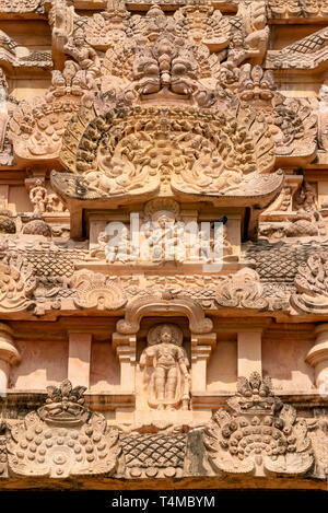 Vertikale Nahaufnahme der beeindruckende Tempel in Gangaikonda Cholapuram Gangaikondacholeeswaram, Indien. Stockfoto