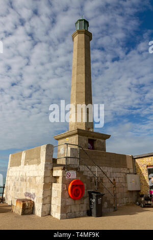 Leuchtturm am Ende der Margate Hafen Arm in Margate, Thanet, Kent, South East England. Stockfoto