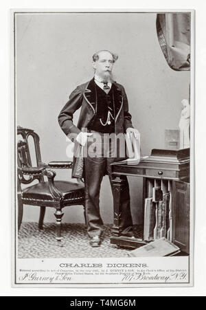 Kabinett Karte von Charles Dickens, portrait Fotografie, 1867, Jeremia, Gurney & Söhne Stockfoto