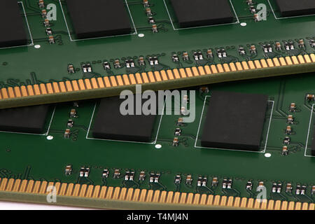 Hintergrund der neuen Computer Memory Chip board Stockfoto