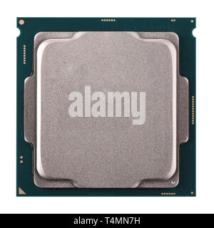 Moderne CPU-Prozessor auf einem weißen Hintergrund. Hochauflösendes Foto. Stockfoto