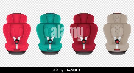 Moderne Autositz Symbole in Farben. Editierbare Sammlung. Vector Illustration. Stock Vektor