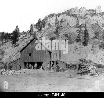 Geschichte Kaliforniens - Quarz Mühle, Silver Mountain, Lake County Ca. 1866 Stockfoto
