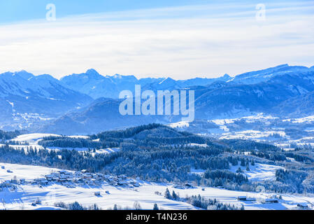 Beeindruckenden Blick auf den oberen Allgäuer Alpen in Bayern Stockfoto