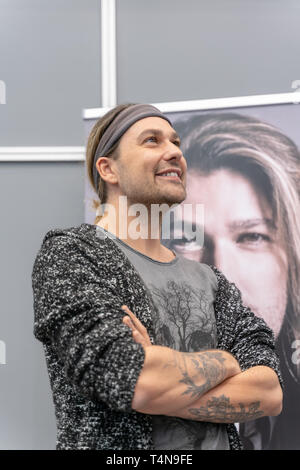 Frankfurt am Main, Deutschland - 2.April 2019: David Garrett (* 1980), deutscher Violinist David Garrett - Violine auf der Musikmesse Frankfurt Stockfoto