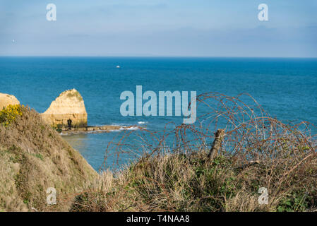 Deutsche festungsanlage am Point du Hoc in der Normandie, Frankreich Stockfoto