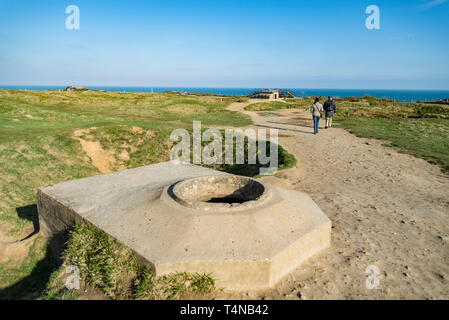 Deutsche festungsanlage am Point du Hoc in der Normandie, Frankreich Stockfoto