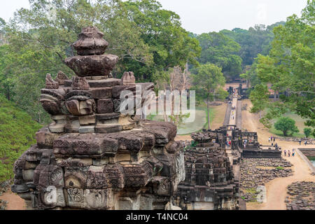 Die Türme der alten hinduistischen Bayon Tempel in der Nähe von Angkor Thom und Angkor Wat in Siem Reap in Kambodscha Stockfoto