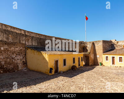 Innenraum do Castelo de Castro Marim, Algarve, Portugal Stockfoto