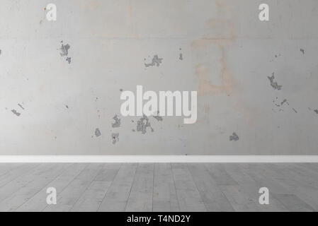 Grobe Alter Wall im Innenraum. 3D-Rendering Stockfoto