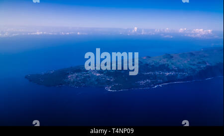 Antenne Panoramablick auf die Insel Pico auf den Azoren, Portugal Stockfoto