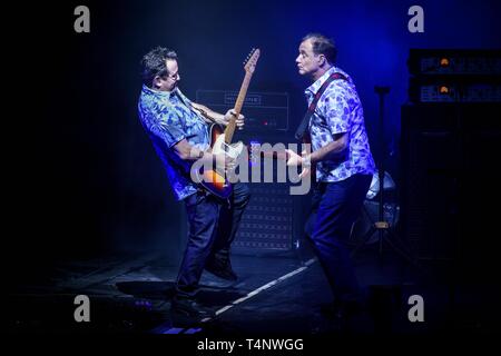 April 16, 2019 - Toronto, Ontario, Kanada - Englisch Psychedelic Rock Band Nick Mason's Saucerful der Geheimnisse durchgeführt eine ausverkaufte Show in Toronto. Im Bild: Nick Mason,. DOM BEKEN, Lee Harris, GARY KEMP,. Guy Pratt (Credit Bild: © Engel Marchini/ZUMA Draht) Stockfoto