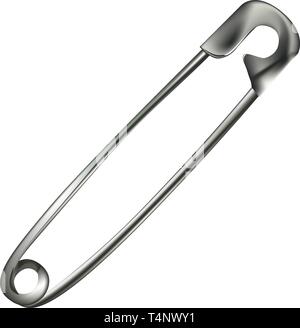 Klassische geschlossen Stahl Safety Pin. Vector Illustration. Stock Vektor
