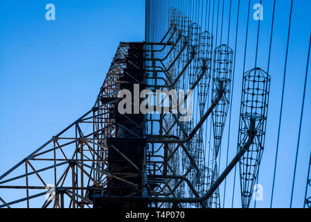 Duga-1-Array innerhalb der Sperrzone von Tschernobyl, Ukraine. Die Duga Radar war eine sowjetische Over-the-horizon (OTH) Radar System am Ermitteln Raketen ausgerichtet Stockfoto