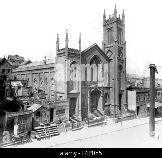 Geschichte Kaliforniens - First Presbyterian Church, Stockton Street, San Francisco Ca. 1866 Stockfoto