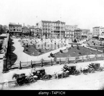 Geschichte Kaliforniens - Portsmouth Square oder Plaza, San Francisco Ca. 1866 Stockfoto