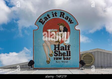 Halbschale Raw Bar, Sea Food Restaurant, Key West, Florida, USA Stockfoto