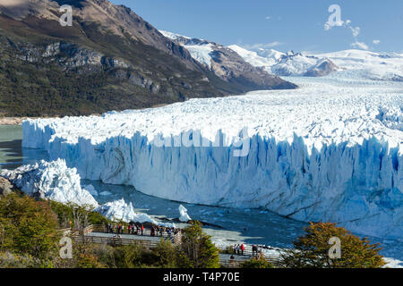 Perito Moreno Gletscher, Nationalpark Los Glaciares, UNESCO-Weltkulturerbe, Santa Cruz, Patagonien, Argentinien Stockfoto