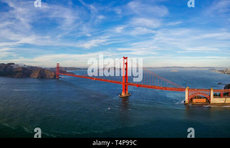 Luftaufnahme der Golden Gate Bridge in San Francisco Stockfoto