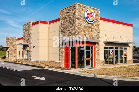 Neue Burger King fast food Restaurant in Jasper, Alabama. (USA) Stockfoto