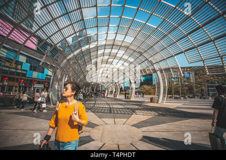 Shenzhen - Jan 31, 2019: Viisit Shenzhen Bay Fußgängerzone in Tag Zeit. Ein berühmtes Einkaufszentrum. Stockfoto