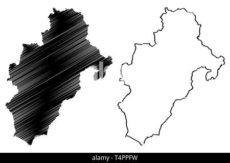 Abteilung der Moquegua (Republik Peru, Regionen von Peru) Karte Vektor-illustration, kritzeln Skizze Moquegua Karte Stock Vektor