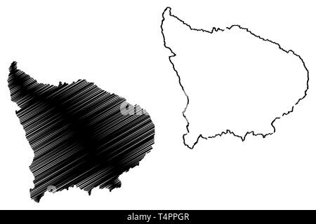 Apurimac Region (Republik Peru, Regionen von Peru) Karte Vektor-illustration, kritzeln Skizze Apurimac Karte Stock Vektor