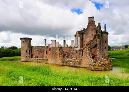 Ruinen von Caerlaverock Castle, Dumfries und Galloway, Schottland, Vereinigtes Königreich, Großbritannien, Europa Stockfoto