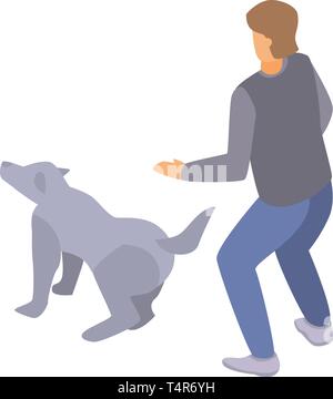 Big Dog Training Symbol, isometrische Stil Stock Vektor