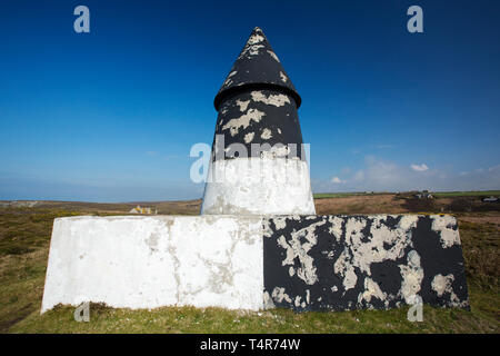 Navigation Markierungen am Kopf Gwennap, Cornwall, UK. Stockfoto