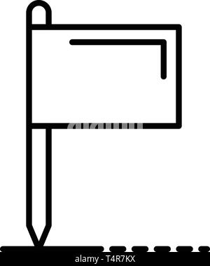 Krocket Flaggensymbol, outline Style Stock Vektor