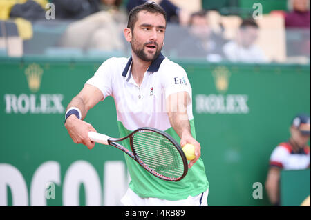 Roquebrune Cap Martin, Frankreich. 16 Apr, 2019. Martin Cilic (CRO) Tennis: 2. Runde der Männer Singles Match in Monte Carlo Masters in Monte Carlo Country Club in Roquebrune Cap Martin, Frankreich. Credit: Itaru Chiba/LBA/Alamy leben Nachrichten Stockfoto