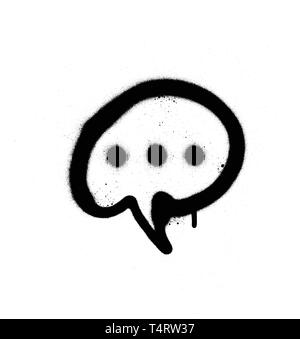 Graffiti gesprüht sprachlos Symbol in Schwarz auf Weiß Stock Vektor