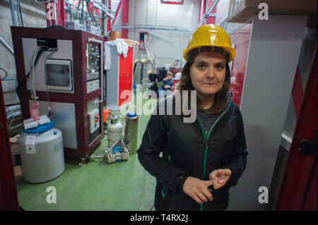 Assergi (L'Aquila), INFN Labor für Untersuchungen von sub-Kern- und Astrophysik. Lucia Canonica, CUORE Projekt Manager. Stockfoto