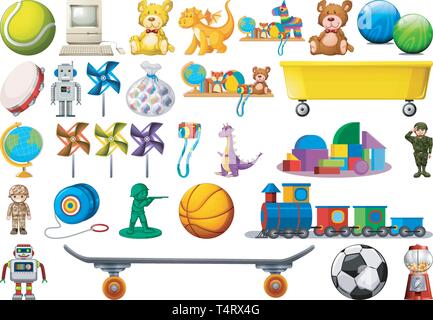 Satz von Kinderspielzeug Abbildung Stock Vektor