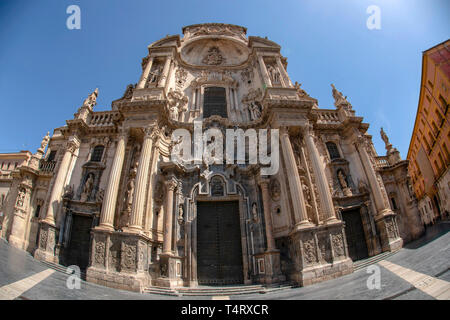 Barocke Kathedrale Murcia Spanien Außenansicht Stockfoto