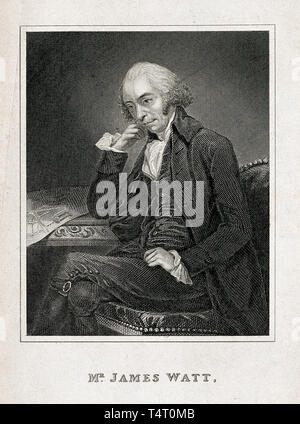 James Watt (1736-1819) Porträt Gravur nach C.F. von Breda, 1792 Stockfoto