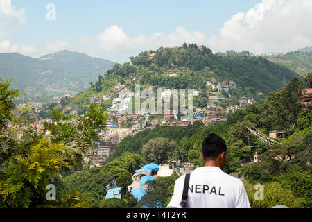 Blick von MonkeyTemple Swayambhunath Kathmandu Nepal Stockfoto