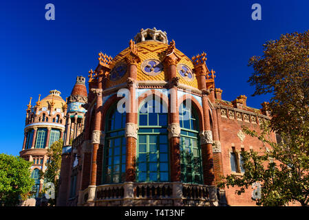 Hospital zum Heiligen Kreuz und Saint Paul (Hospital de la Santa Creu i Sant Pau) von Domènech, einem UNESCO-Weltkulturerbe, in Barcelona, Spanien Stockfoto