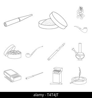 Vector Illustration von Gesundheit und Nikotin Symbol. Satz Gesundheit und Statistiken vektor Symbol für das Lager. Stock Vektor