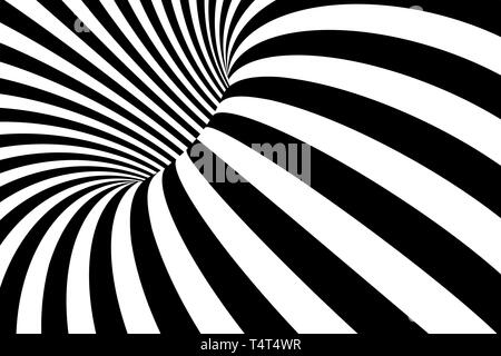 Abstrakte schwarz-weißen wellenförmigen Streifen Hintergrund. Vector Illustration Stock Vektor