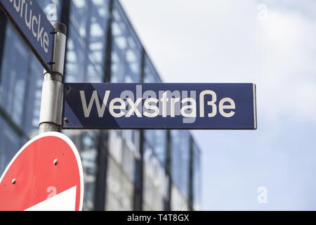 Straßenschild, WexstraÃŸe, Hamburg, Deutschland, Europa Stockfoto