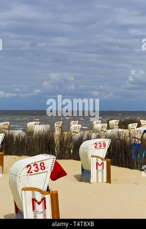 Liegen am Strand, Cuxhaven, Niedersachsen, Nordsee, Deutschland, Europa Stockfoto