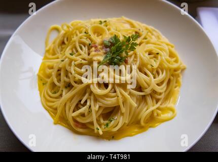 Spaghetti Carbonara Stockfoto