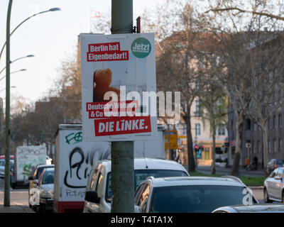 BERLIN, DEUTSCHLAND - 16 April 2019: Plakat Der für die Wahlen zum Europäischen Parlament in Berlin, Deutschland Stockfoto