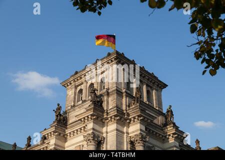 Deutschen Bundestag, Teilansicht, Reichstag, Regierungsviertel, Berlin, Deutschland, Europa Stockfoto