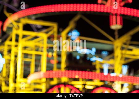 Messegelände in der Nacht, verschwommenes Sehen, Deutschland, Europa Stockfoto