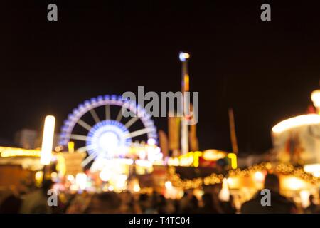 Messegelände in der Nacht, verschwommenes Sehen, Deutschland, Europa Stockfoto