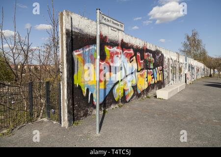 Reste der Berliner Mauer, der 9. November 1989, Berlin, Deutschland, Europa Stockfoto