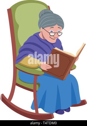 Großmutter auf Weiß Stock Vektor